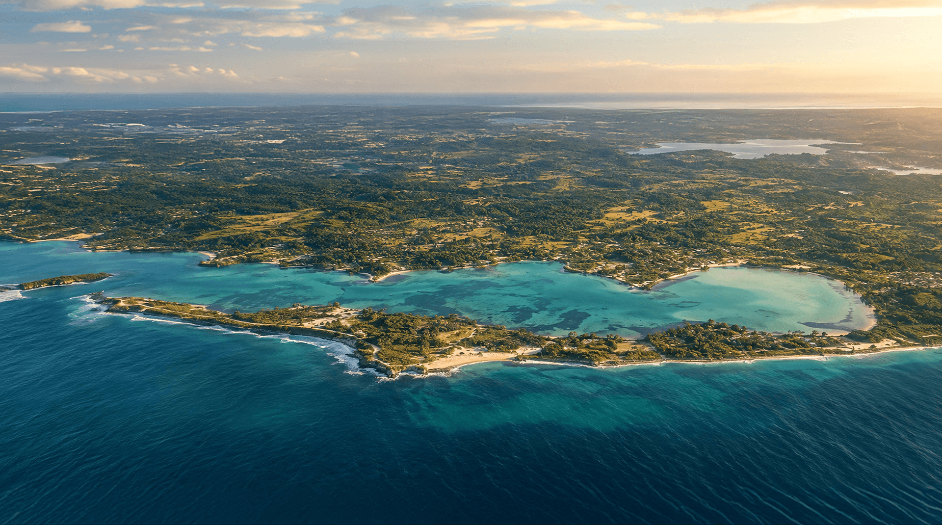 Aerial view of the Kalpitiya peninsula and Alankuda Beach